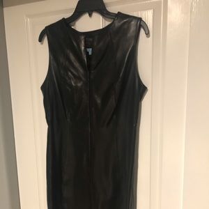 Black leather dress